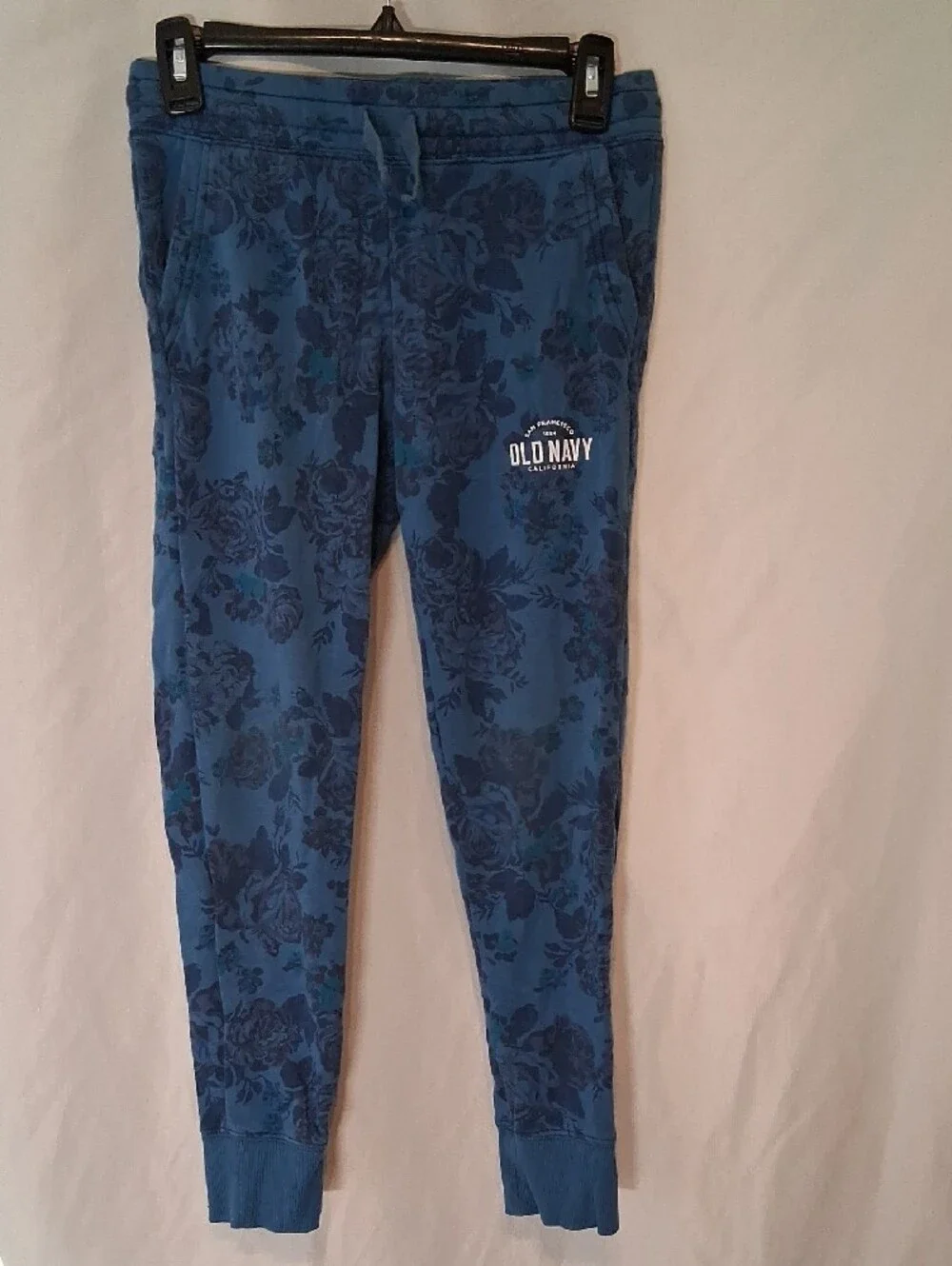 Old Navy Girls Blue Floral Paisley Jogger Sweatpants Size L (10-12